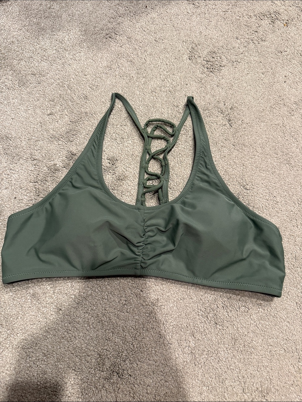 Cupshe Olive Green Strappy Back Sports Bralette